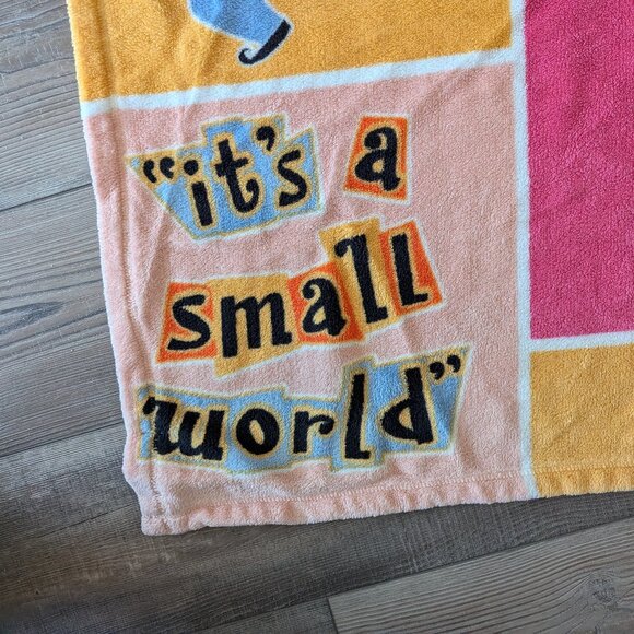 Disney Parks Original Souvenir It's A Small World Cozy Throw Blanket 40x70 - Picture 2 of 8